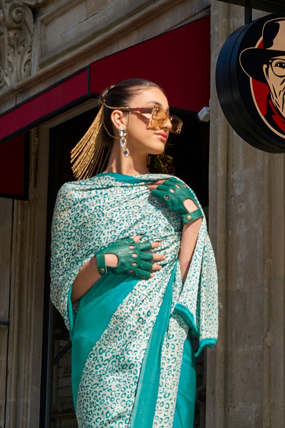 Printed Satin Crepe Saree with Soft Silky Fall and Shine