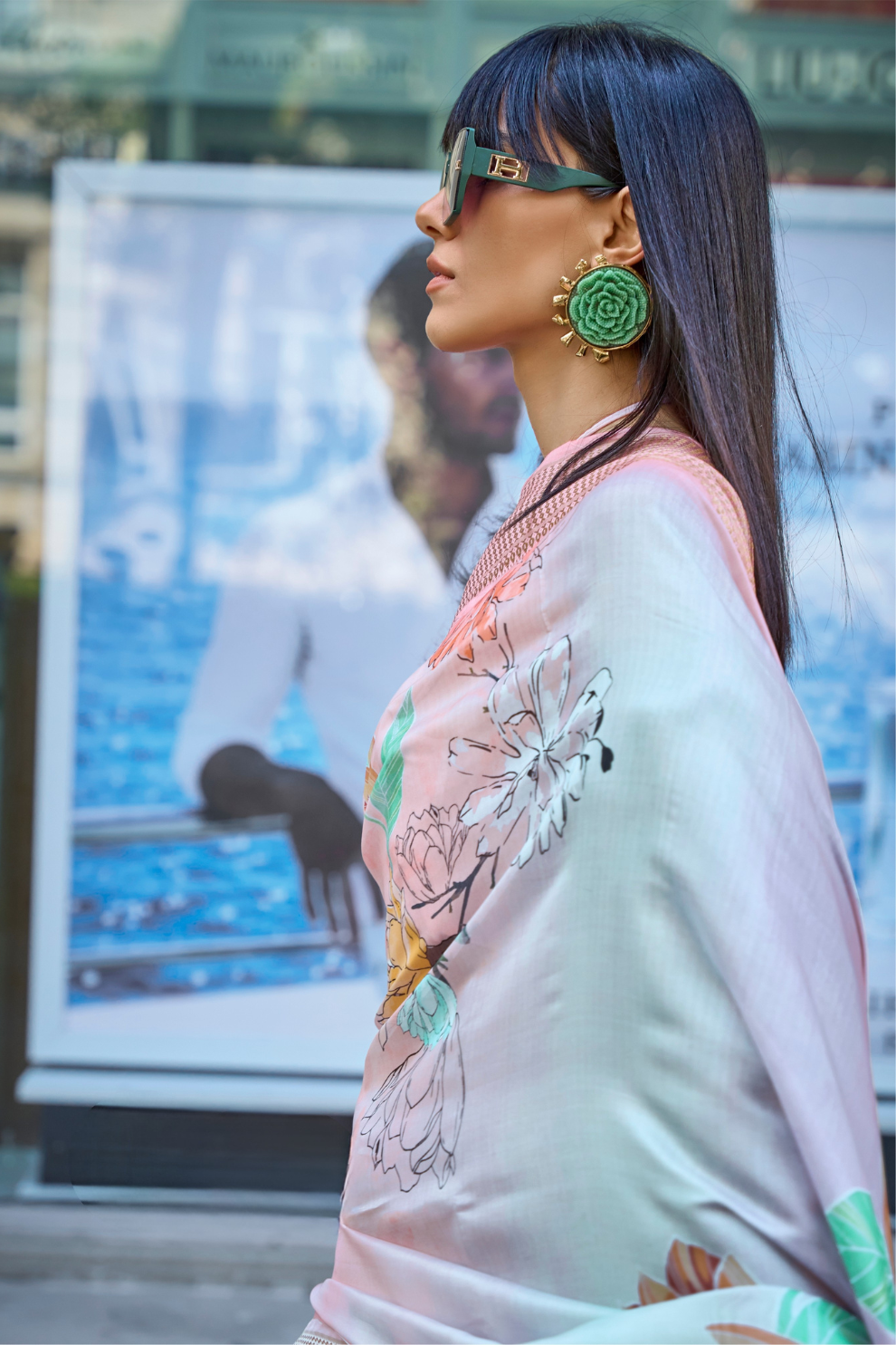 Satin Organza Saree with Elegant Weaving Touch