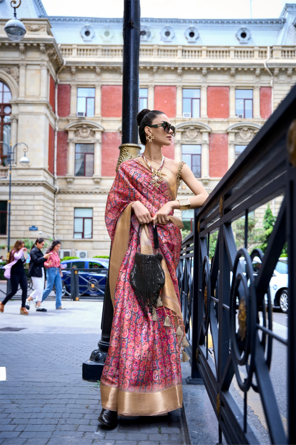 Satin Organza Saree with Elegant Weaving Touch