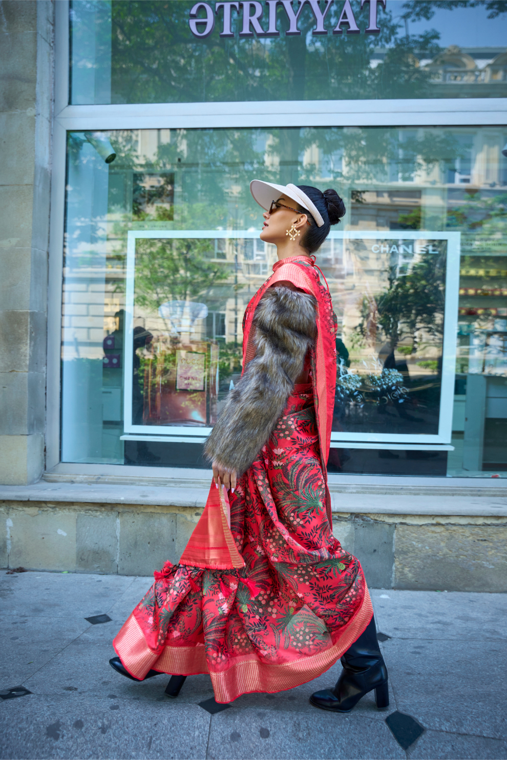 Satin Organza Saree with Elegant Weaving Touch