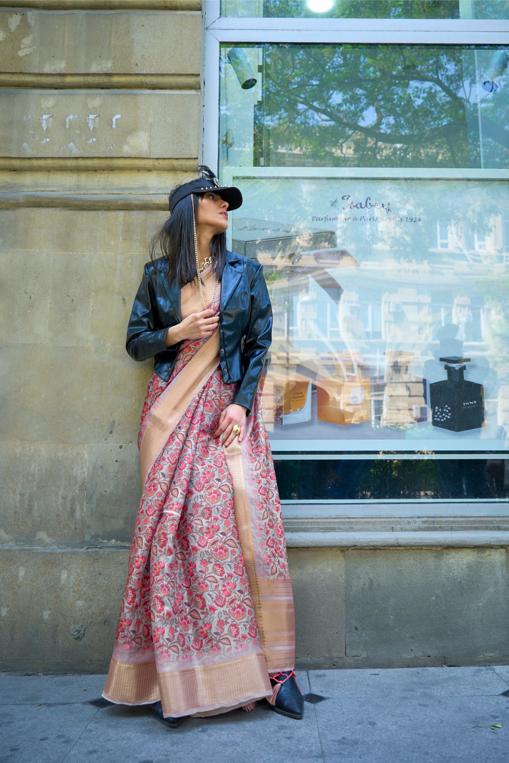 Satin Organza Saree with Elegant Weaving Touch