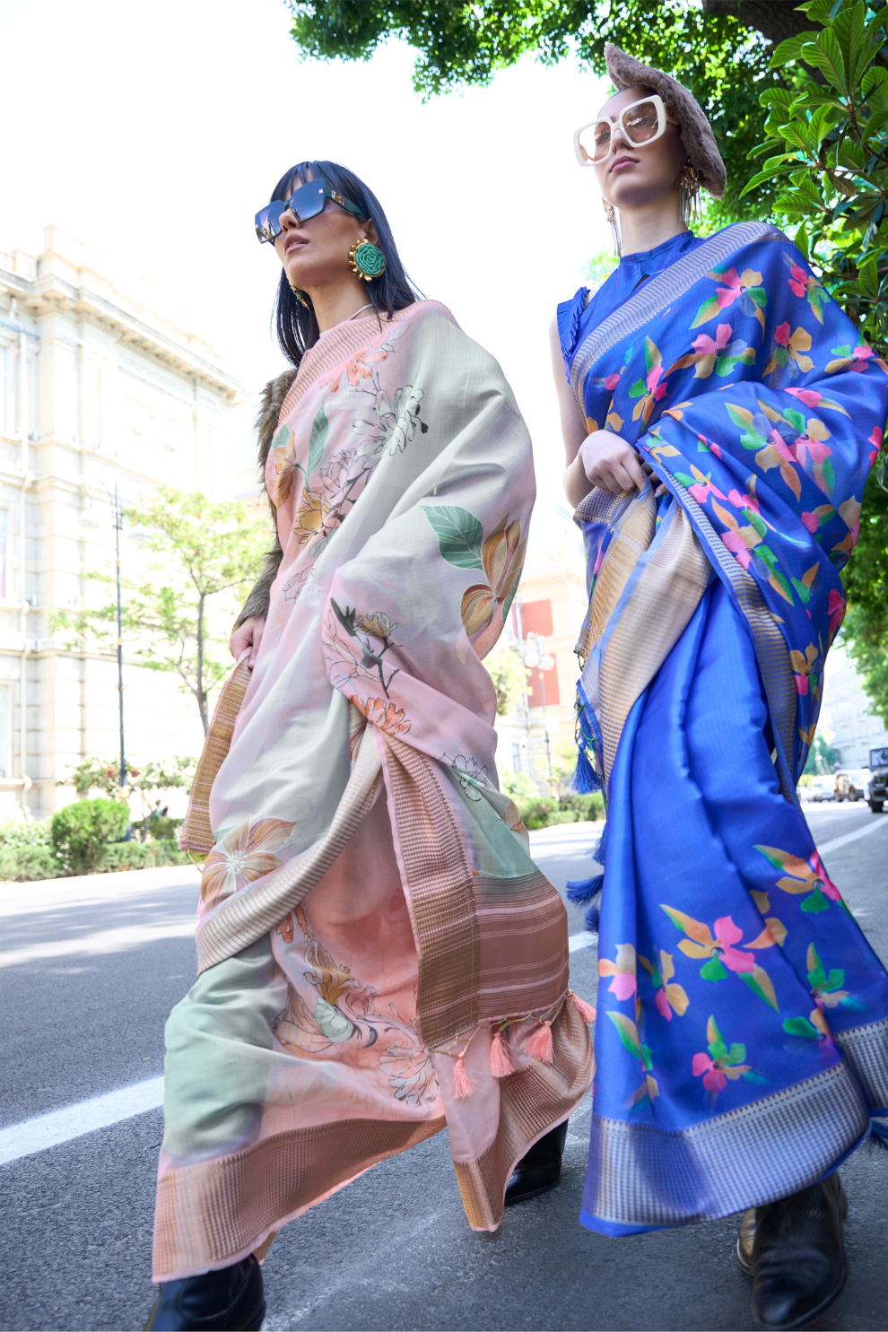 Satin Organza Saree with Elegant Weaving Touch