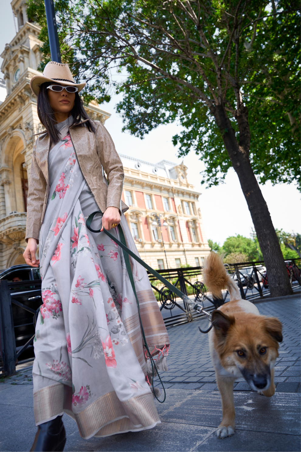 Satin Organza Saree with Elegant Weaving Touch