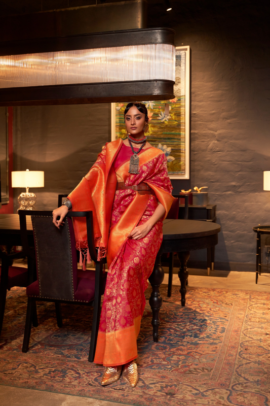 Elegant Pure Chaap Silk Saree with Weaving Detailing