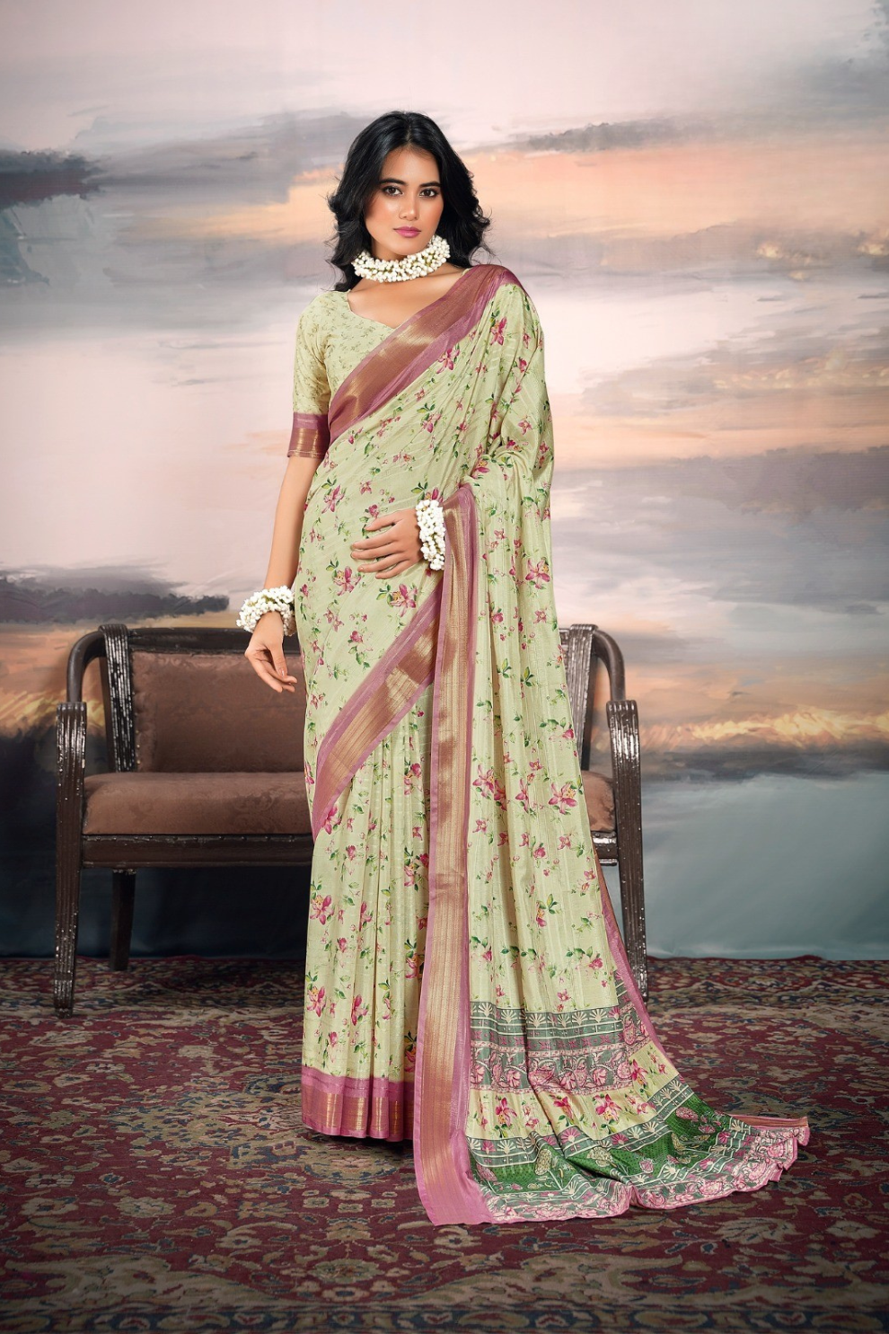 Pure Cotton Silk Saree with Elegant Digital Print - LaVante Fashion