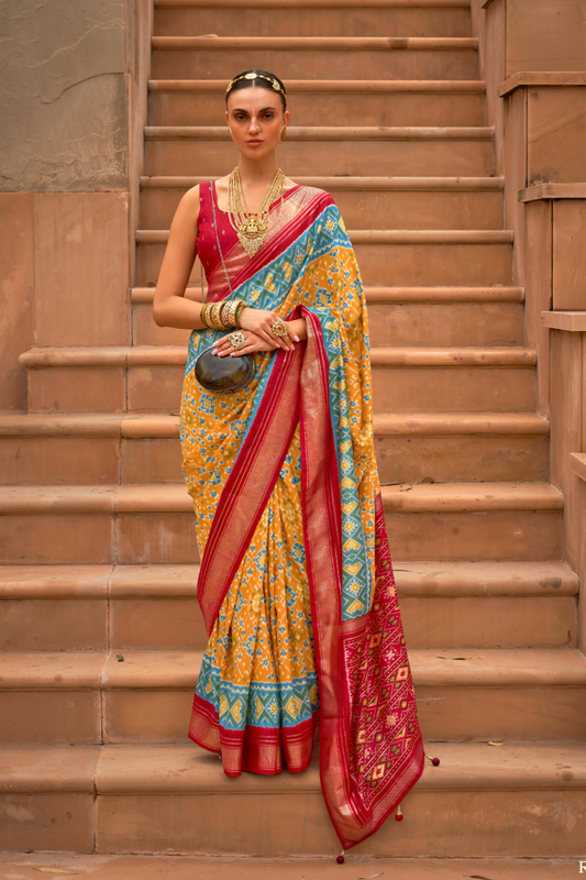 Timeless Patola Print Pure Dola Silk Saree Design