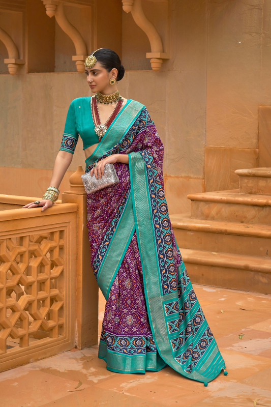 Timeless Patola Print Pure Dola Silk Saree Design