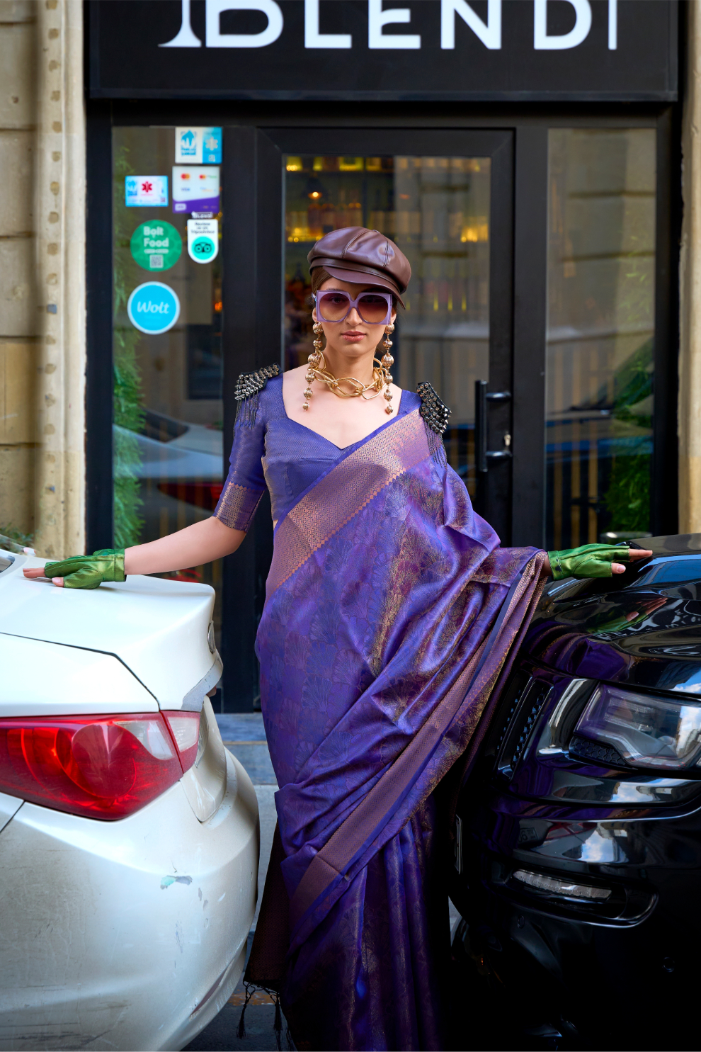 Pure Handloom Two Tone Organza Weaving Saree with Subtle Zari Shine