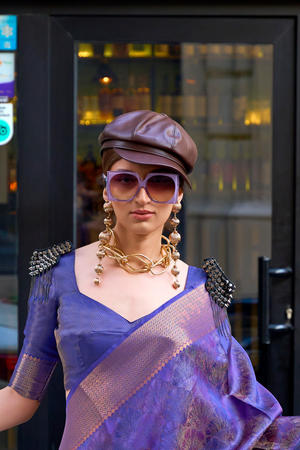 Pure Handloom Two Tone Organza Weaving Saree with Subtle Zari Shine