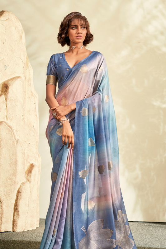 Pure Handloom Khadi Silk with Contemporary Digital Print - LaVante Fashion