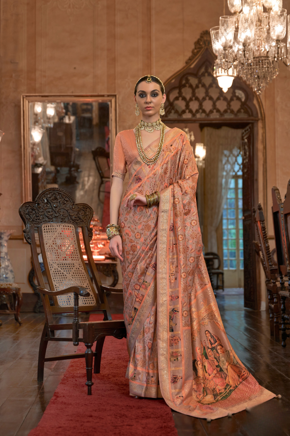 Handcrafted Patola Silk Saree with Traditional Design Motifs