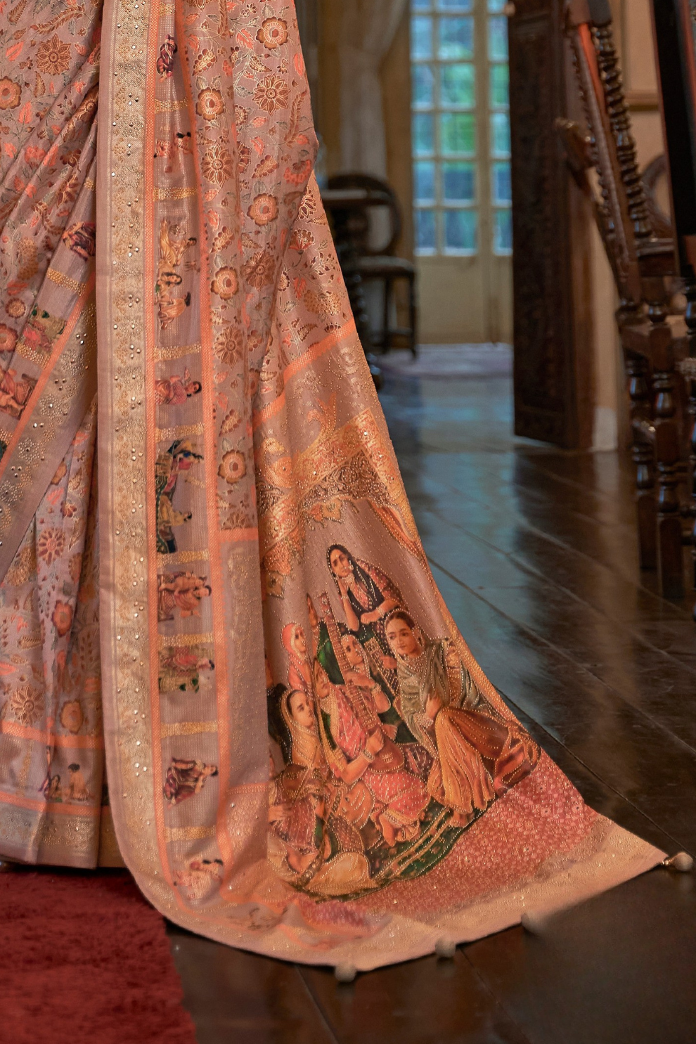 Handcrafted Patola Silk Saree with Traditional Design Motifs