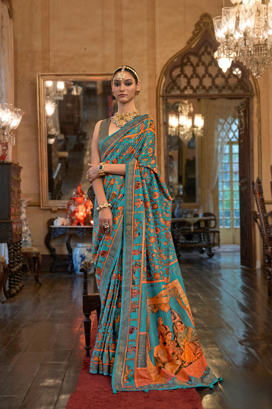 Handcrafted Patola Silk Saree with Traditional Design Motifs