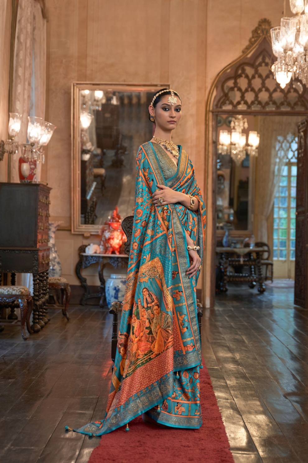 Handcrafted Patola Silk Saree with Traditional Design Motifs