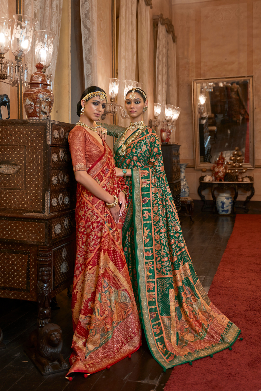 Handcrafted Patola Silk Saree with Traditional Design Motifs