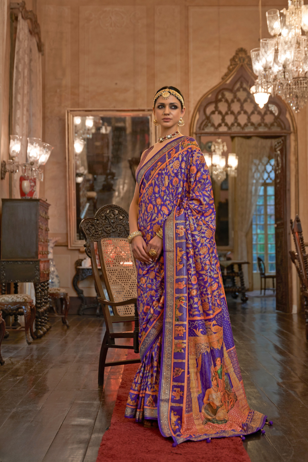 Handcrafted Patola Silk Saree with Traditional Design Motifs