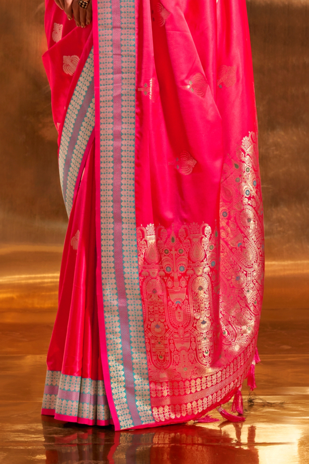 Woven Zari Satin Banarasi Silk Saree with Rich Traditional Detailing