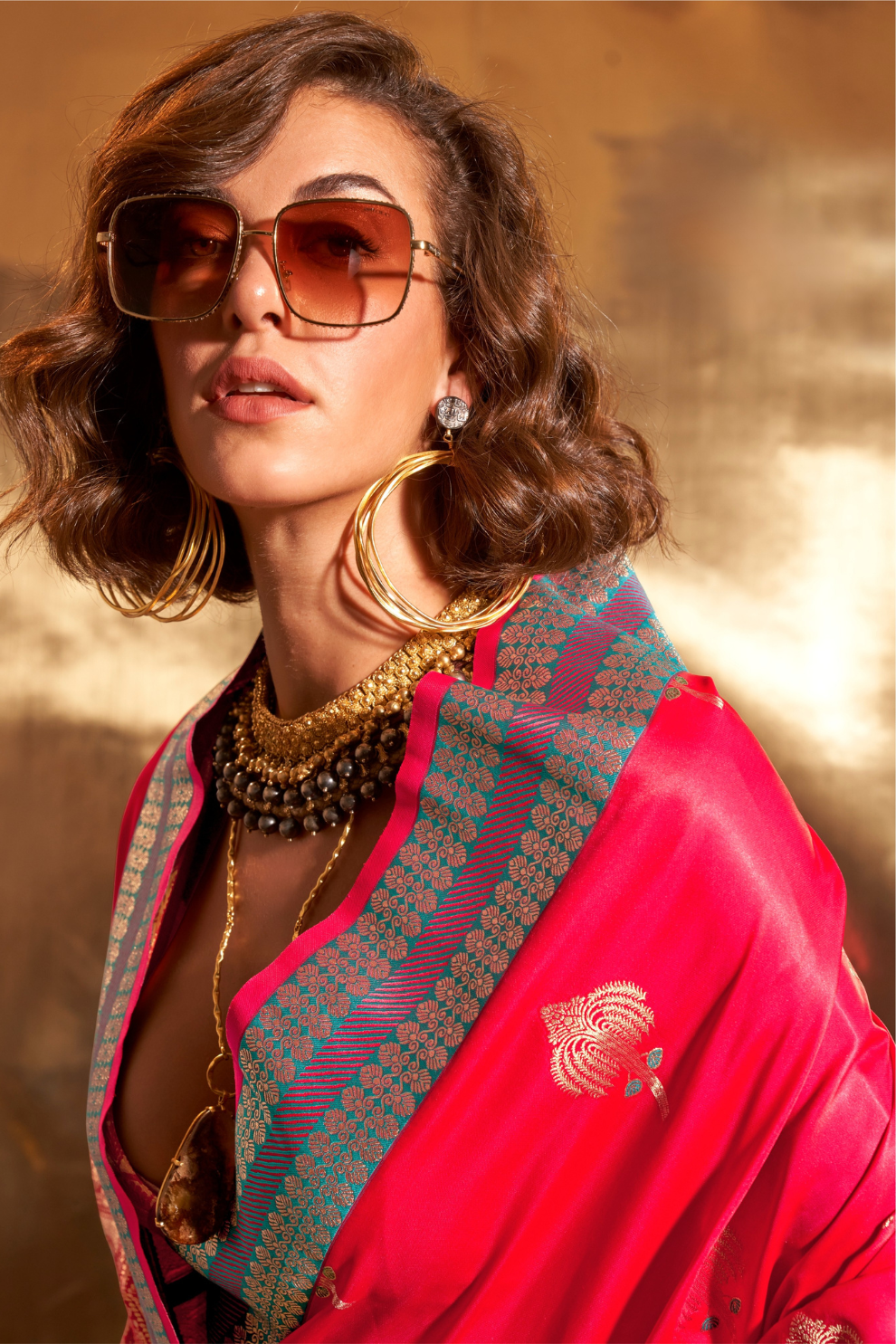 Woven Zari Satin Banarasi Silk Saree with Rich Traditional Detailing