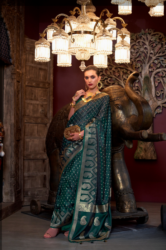 Designer Satin Silk Saree with Intricate Woven Detailing