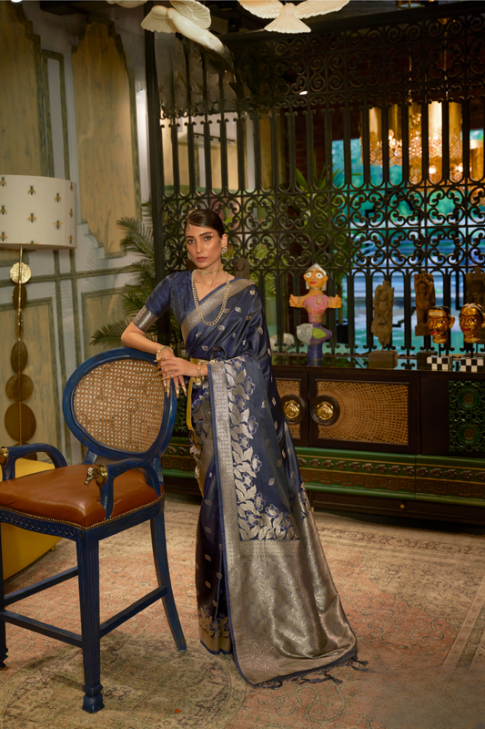 Elegant Fuchsia Satin Saree with Smooth Lustrous Finish