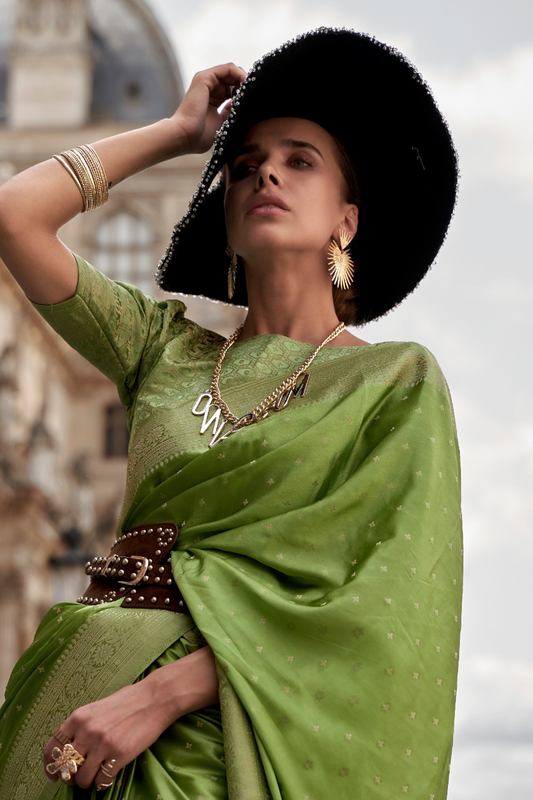 Banarasi Satin Silk Saree with Rich Traditional Weaving