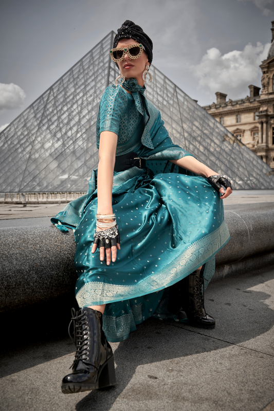 Banarasi Satin Silk Saree with Rich Traditional Weaving