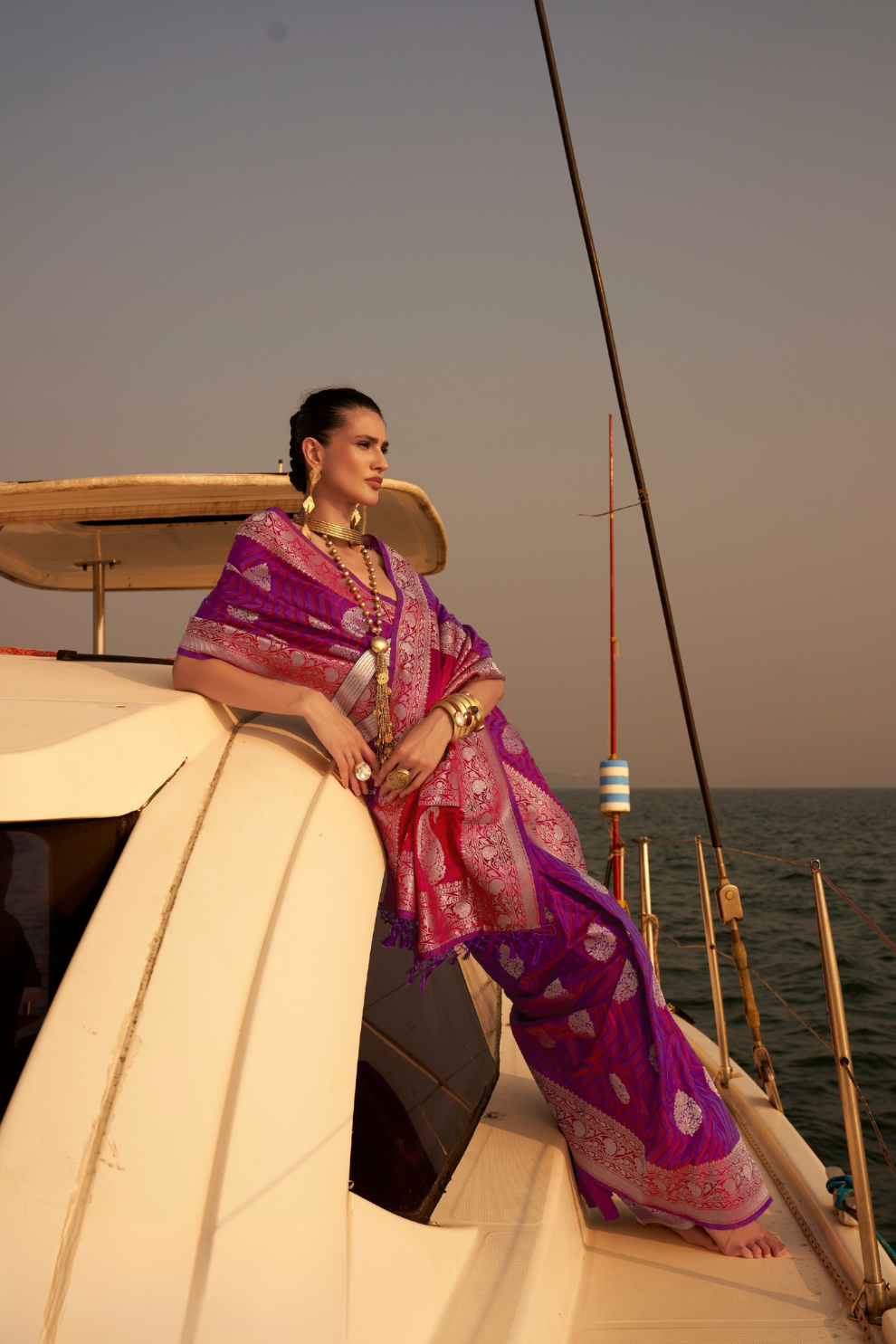 Regal Zari Woven Banarasi Saree with Traditional Motifs