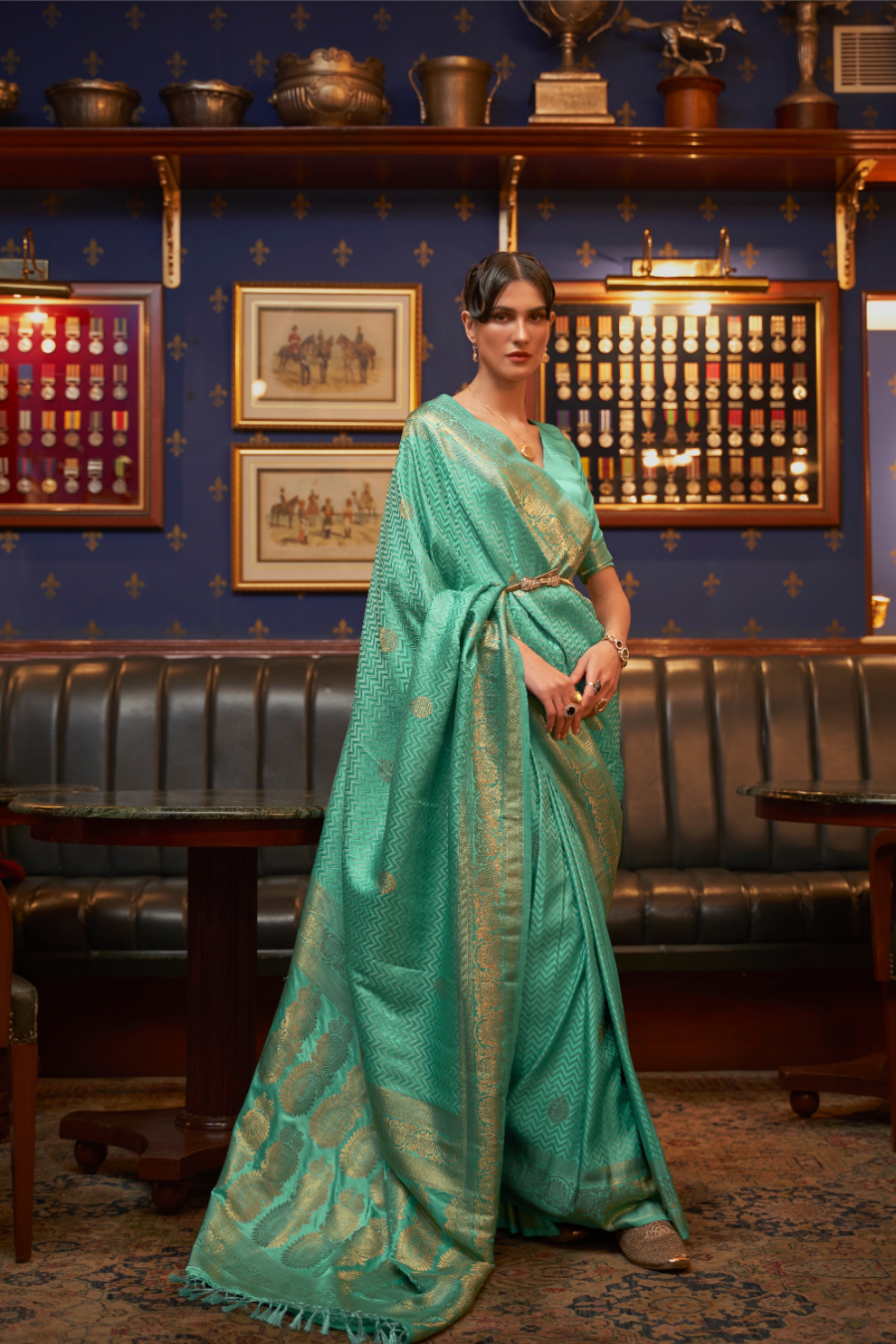 Pure Satin Weaving Silk Saree with Luxurious Glossy Finish