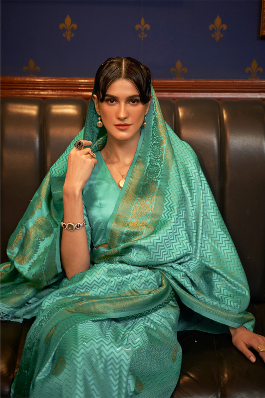 Pure Satin Weaving Silk Saree with Luxurious Glossy Finish