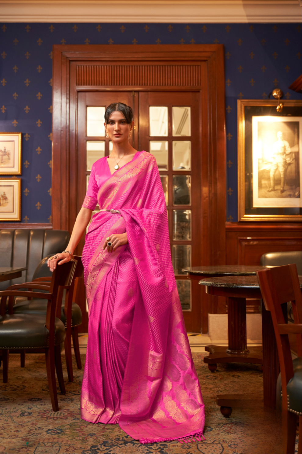 Pure Satin Weaving Silk Saree with Luxurious Glossy Finish