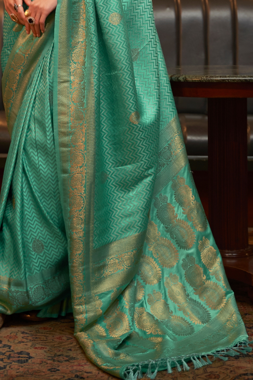 Pure Satin Weaving Silk Saree with Luxurious Glossy Finish