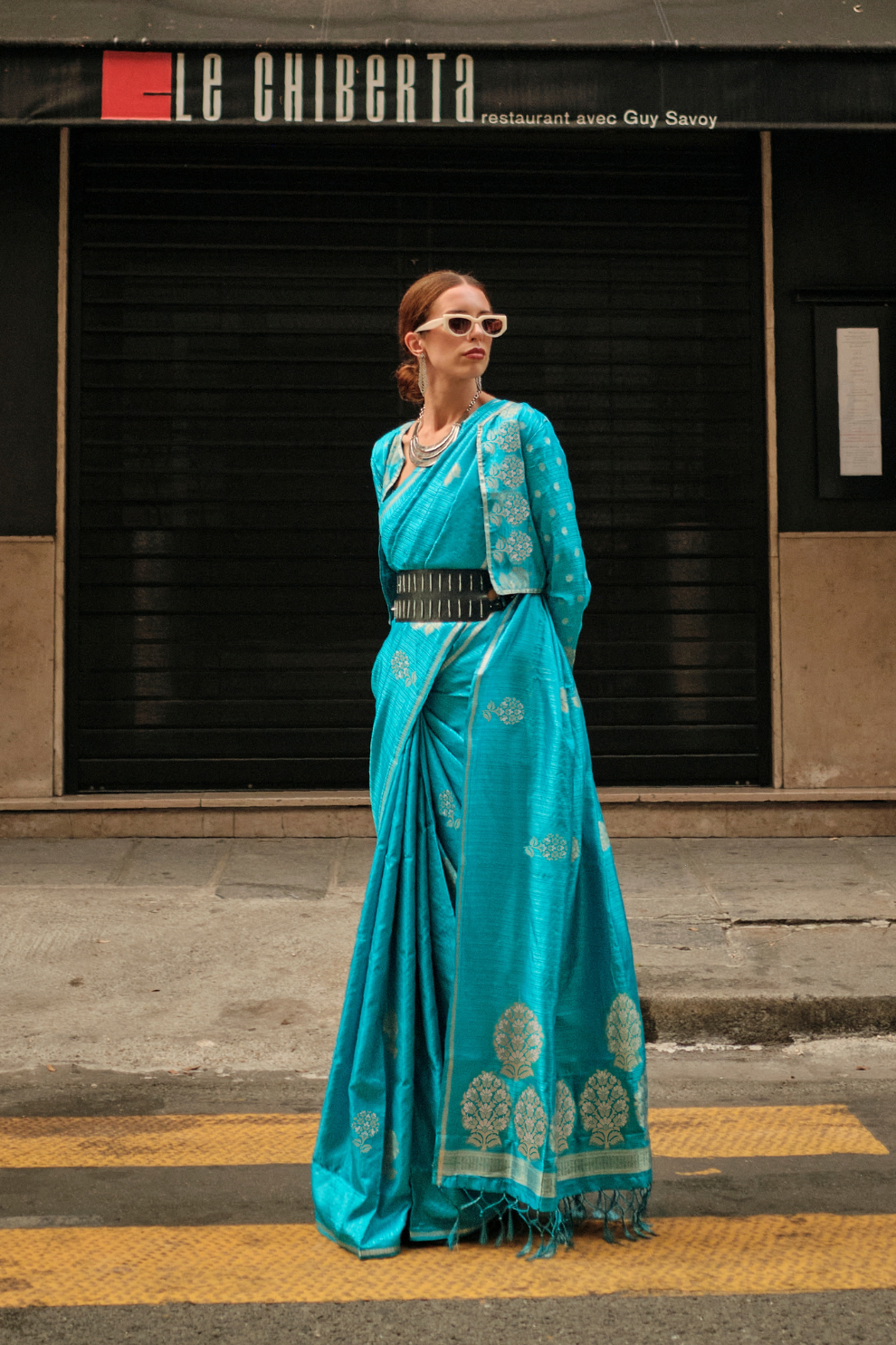 Zari Handloom Woven Satin Silk Saree with Lustrous Finish