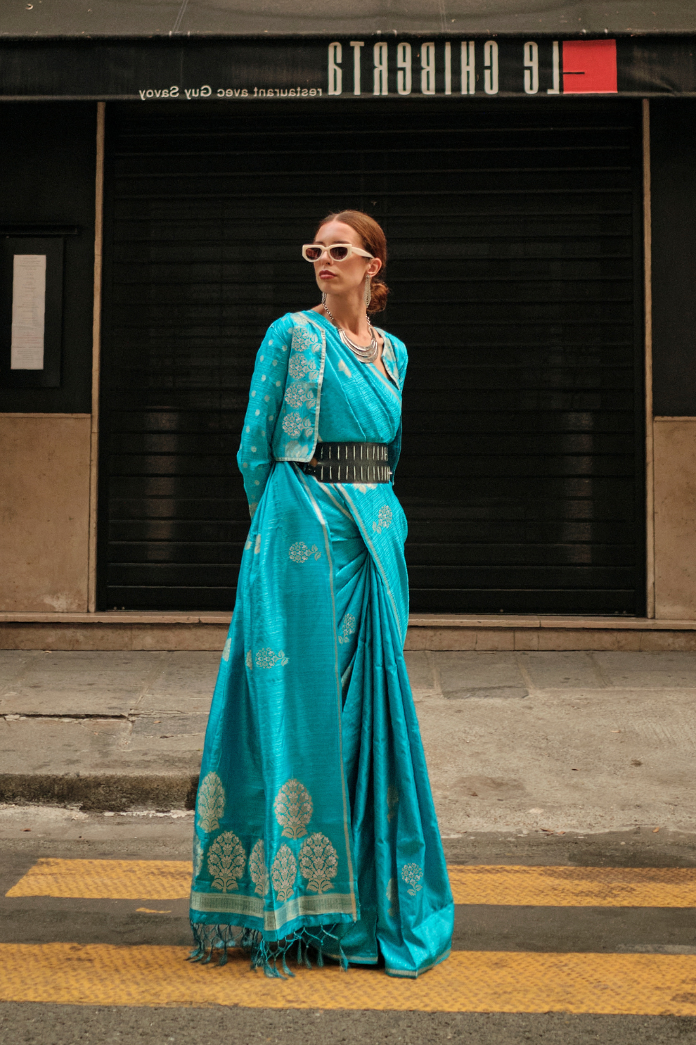 Zari Handloom Woven Satin Silk Saree with Lustrous Finish