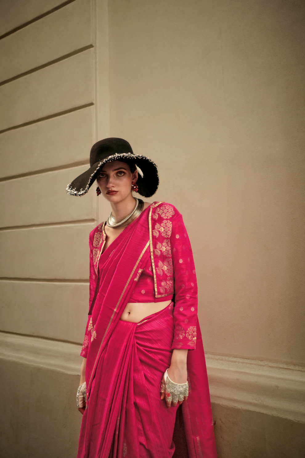 Zari Handloom Woven Satin Silk Saree with Lustrous Finish