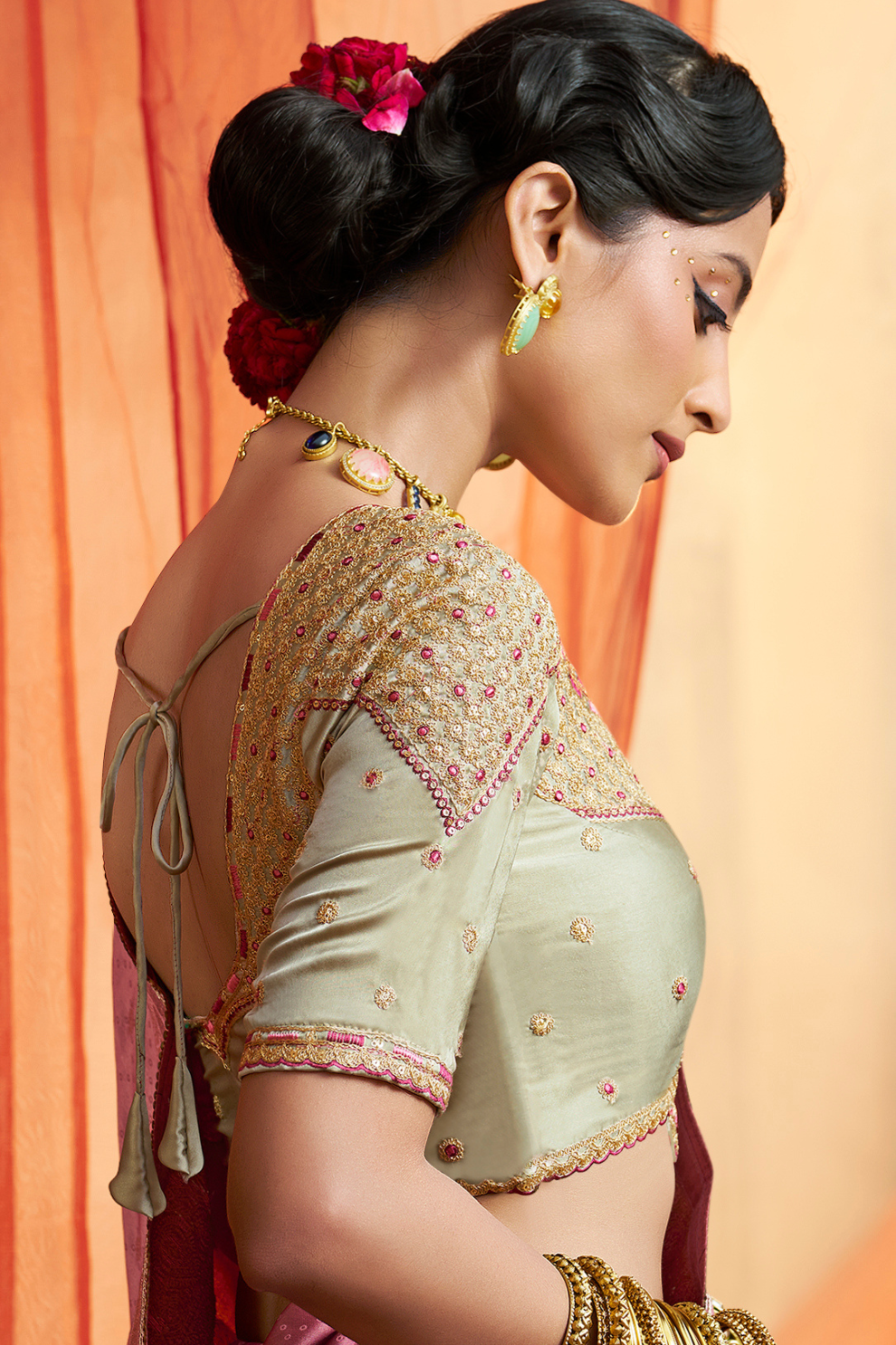 Pure Satin Bliss Saree with Fancy Finish and Designer Appeal - LaVante Fashion