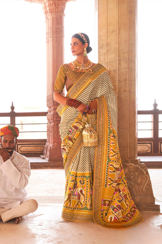 Elegant Designer Patola Saree in Pure Smooth Silk