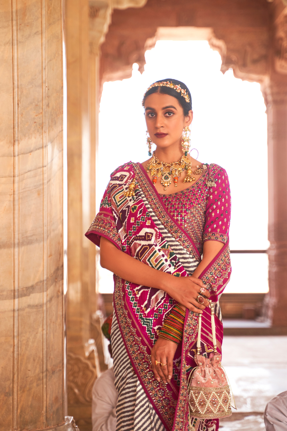 Elegant Designer Patola Saree in Pure Smooth Silk