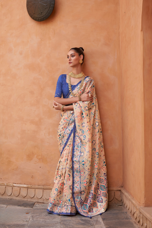 Elegant Tissue Silk Saree with Patola Designer Blouse