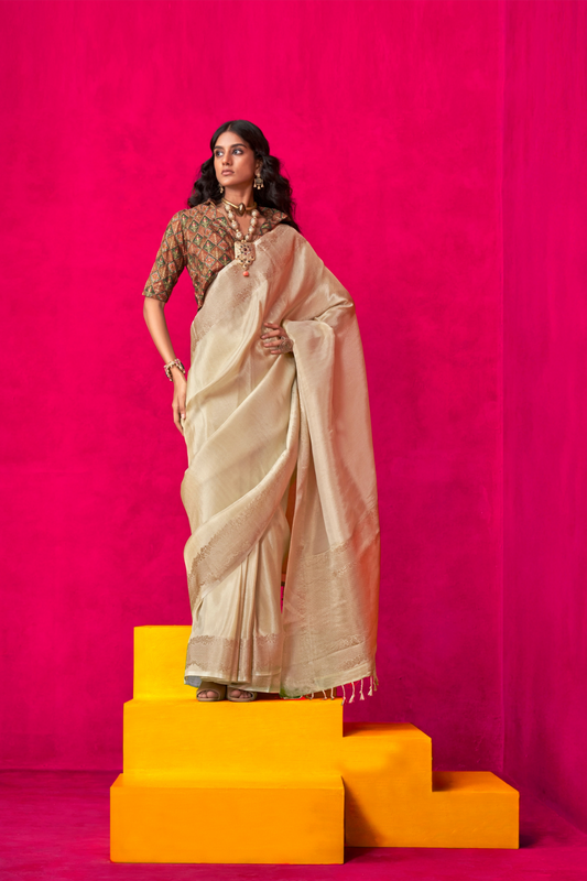 Elegant Tissue Silk Saree with Subtle Shine and Lightweight Grace