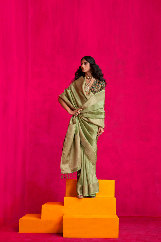 Elegant Tissue Silk Saree with Subtle Shine and Lightweight Grace