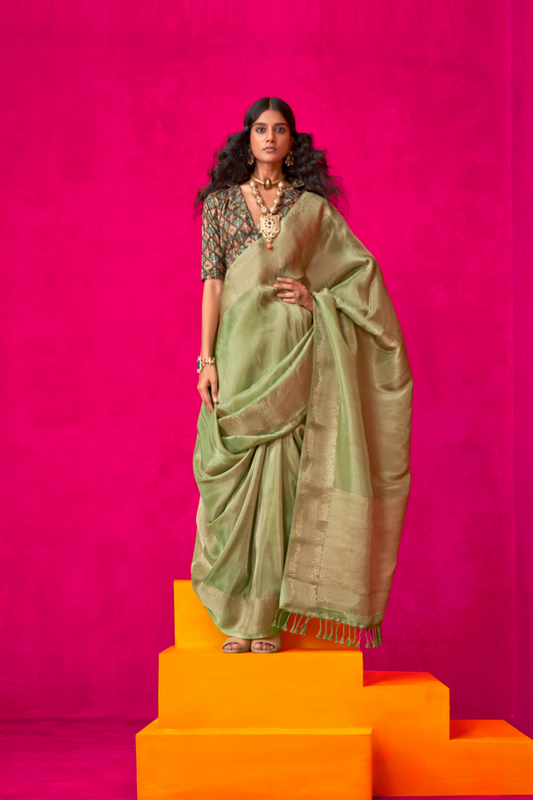 Elegant Tissue Silk Saree with Subtle Shine and Lightweight Grace