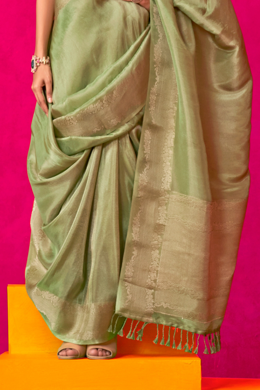 Elegant Tissue Silk Saree with Subtle Shine and Lightweight Grace
