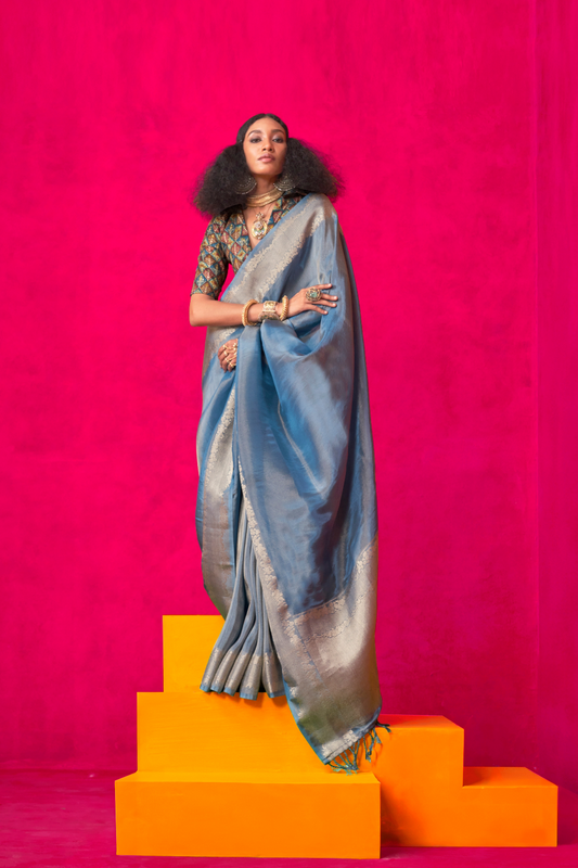 Elegant Tissue Silk Saree with Subtle Shine and Lightweight Grace