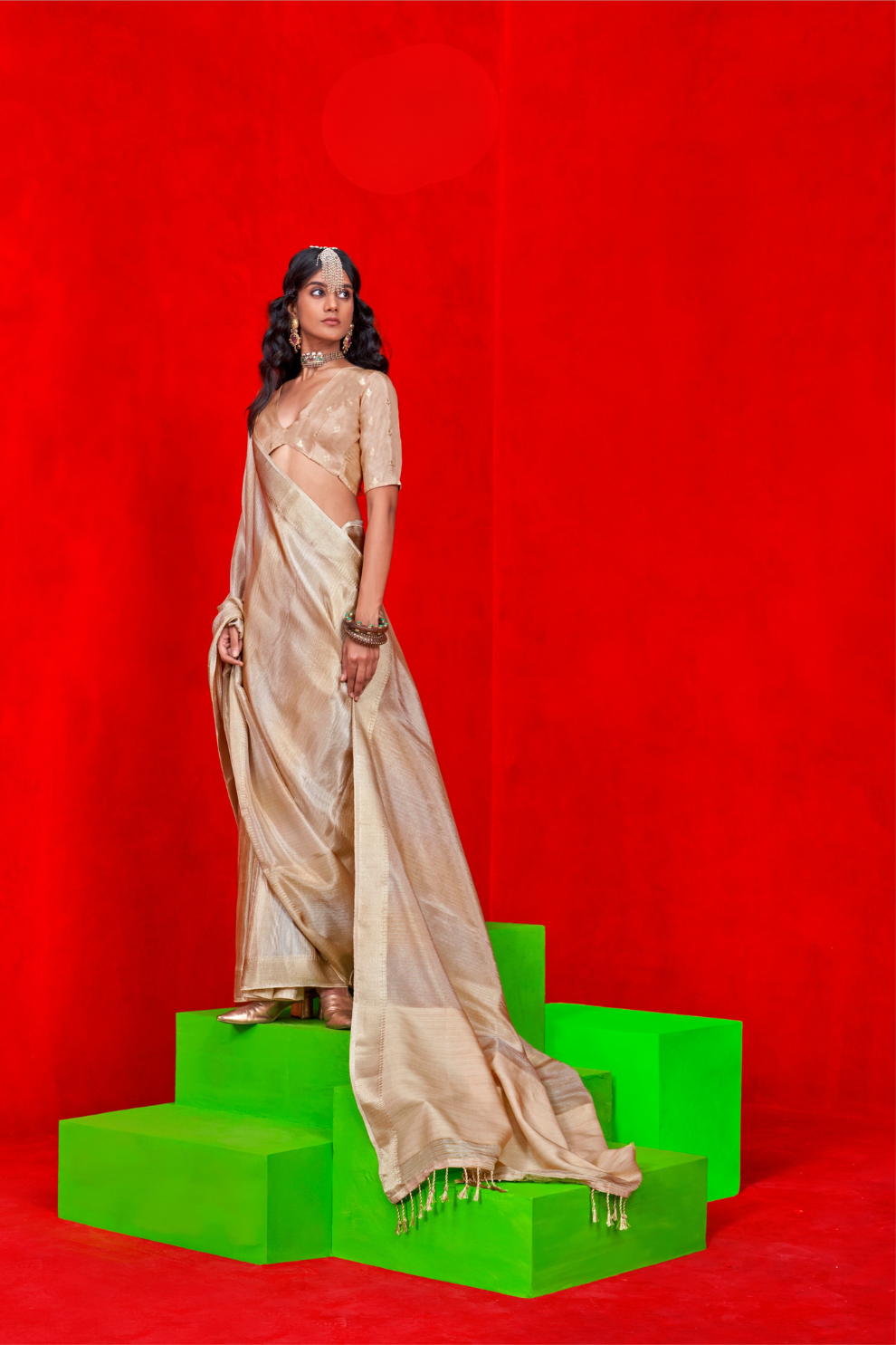 Pure Viscose Zari Tissue Saree with Subtle Shine and Elegance