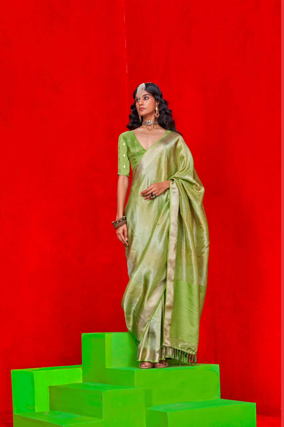 Pure Viscose Zari Tissue Saree with Subtle Shine and Elegance