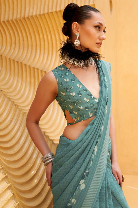 Designer Poly Viscose Silk Georgette Saree with Digital Prints