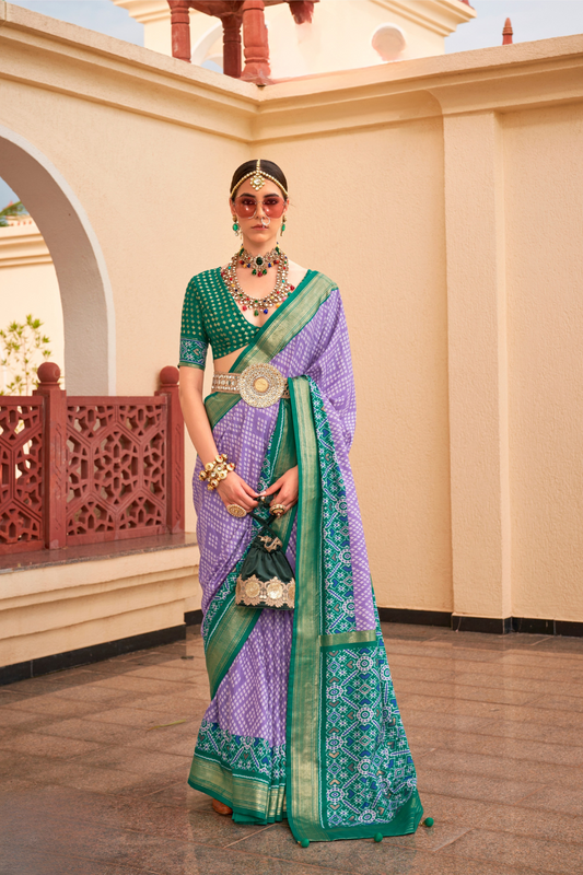 Classy Mehndi Traditional Saree with Elegant Weaving Work