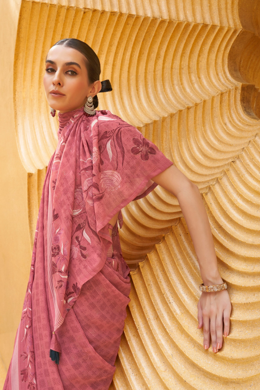 Designer Poly Viscose Silk Georgette Saree with Digital Prints