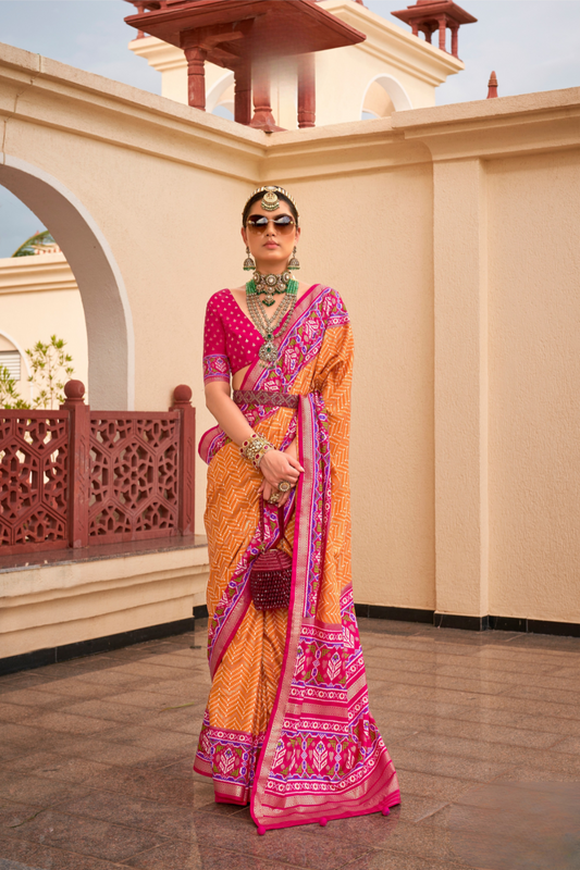 Classy Mehndi Traditional Saree with Elegant Weaving Work