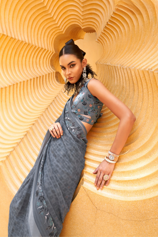 Designer Poly Viscose Silk Georgette Saree with Digital Prints